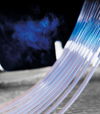 Plastic slierten reepjes rook blauw